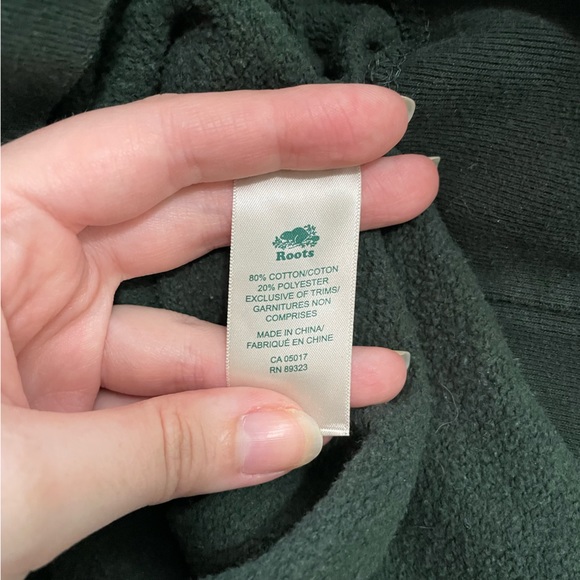 Roots Cabin Sweater 1/4 Zip Forest Green Pullover Cozy Sweater Sweatshirt XL - Picture 6 of 7